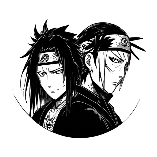 The Death Of Itachi Uchiha And Jiraya With The Bandanas Of The Two
