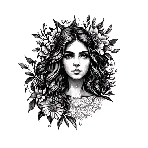 A Tattoo Design Of A Mother