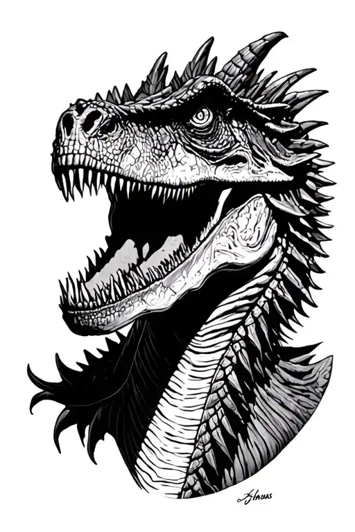 Dilophosaurus As Shown In Jurassic Park With The Frill But Half Of Its Face Looks Zombified