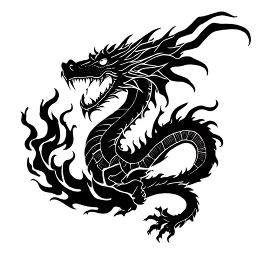 Anime Dragon Breathing Fire