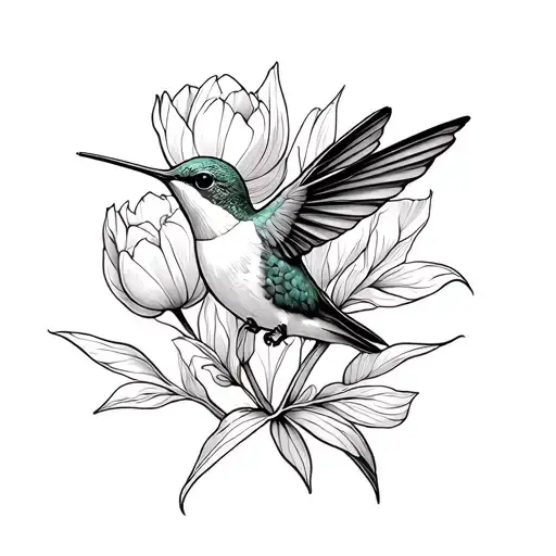 Hummingbird In Tulip