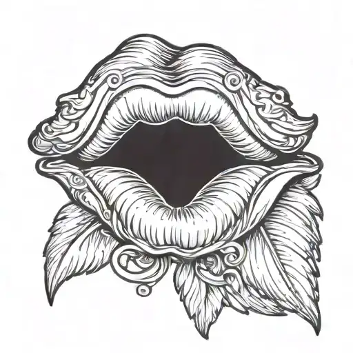 Lips With Angel Wings