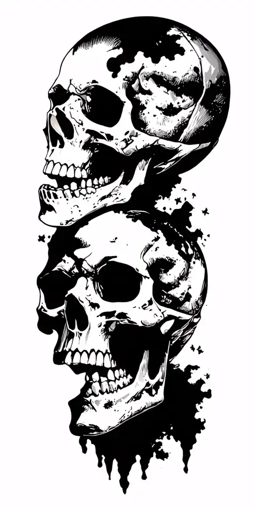 Nacist Skulls And Scene From War