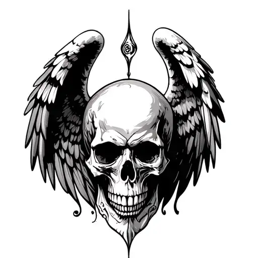 Skull And Angel Wings