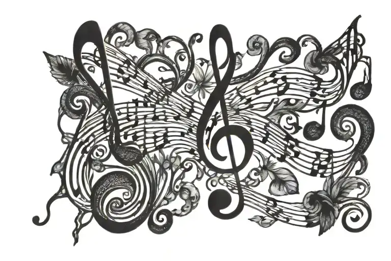Lyrics Forming Musical Notes