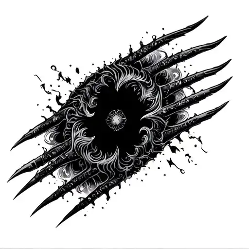Long Fractals And Claws On Arm Sleeve