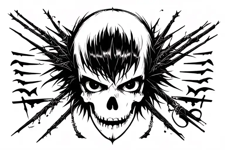 Deathnote Anime Tattoo Featuring Iconic Symbols