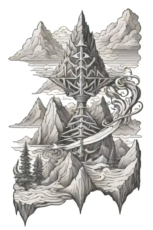 Mountains And Trishul Trident