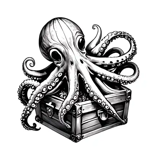 Octopus And Treasure Chest