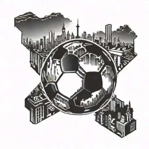 A Soccer Ball Morphing Into A City Skyline