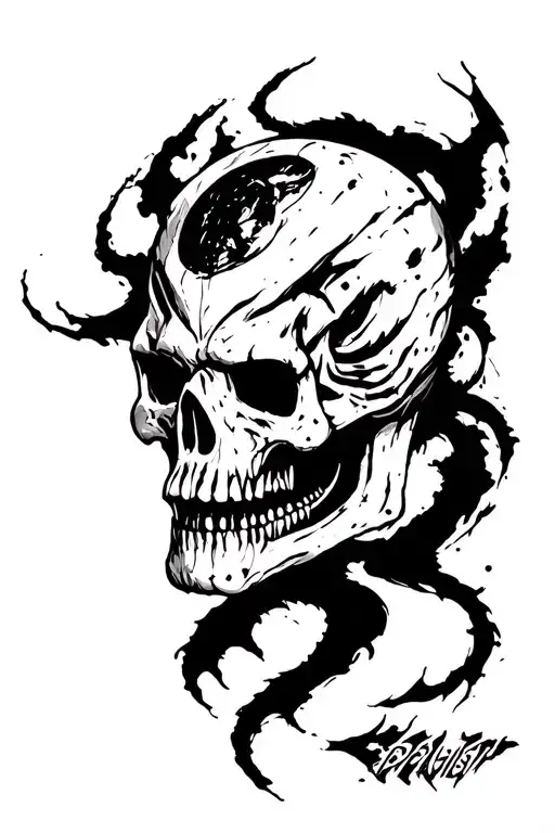 Dark Raw Strokes Modern Cyber Sigilism