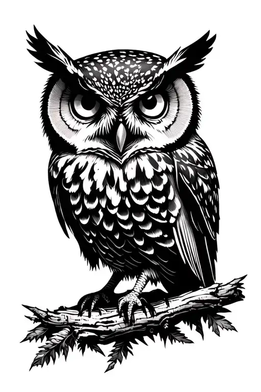 Clever Owl In The Black Forest