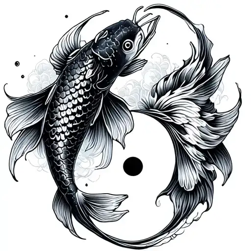 Ethereal Koi Fish Yin Yang