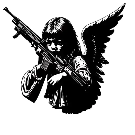 Little Angel Holding An Ak47