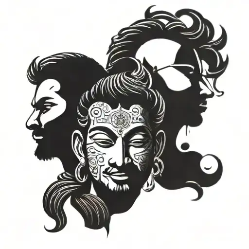 Loard Vishnu Mahesh Three Faces
