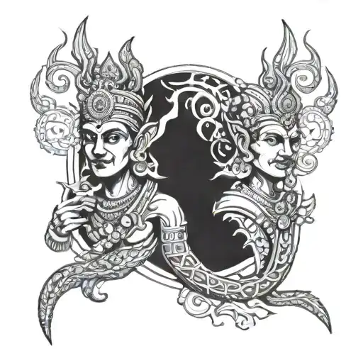 Loard Vishnu & Shivas Trident