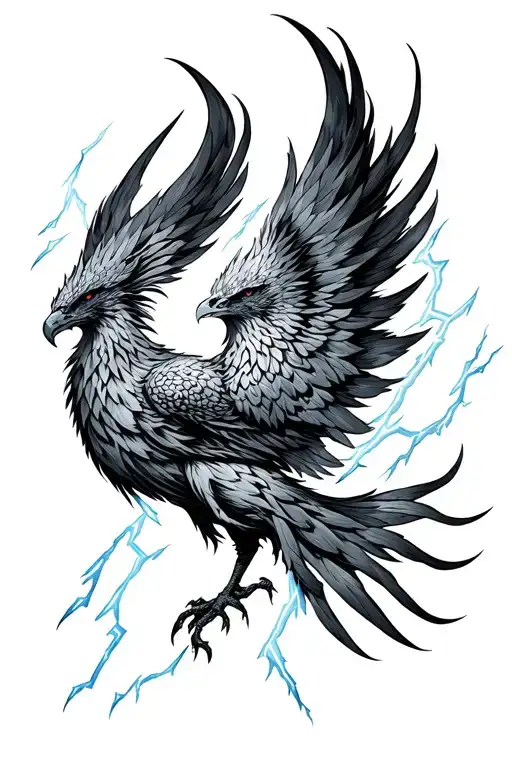 Phoenix Strike By Lightning Inspired Tattoo Featuring