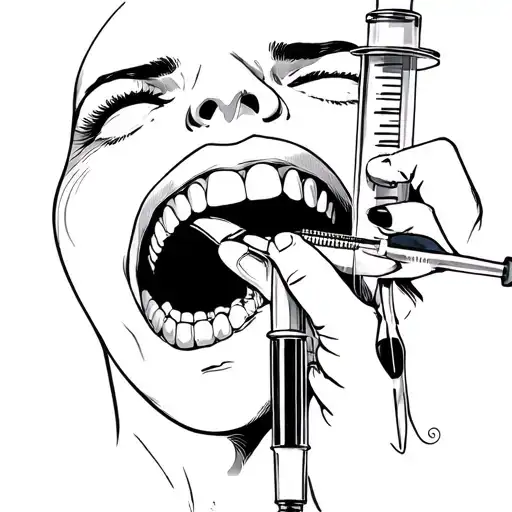 Dentist On Grief Of Teeth With A Carpal Syringe