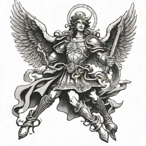 Saint Michael Fighting Demons