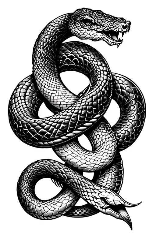Snake Infinity Tattoo With Virgo Zodiac Sign
