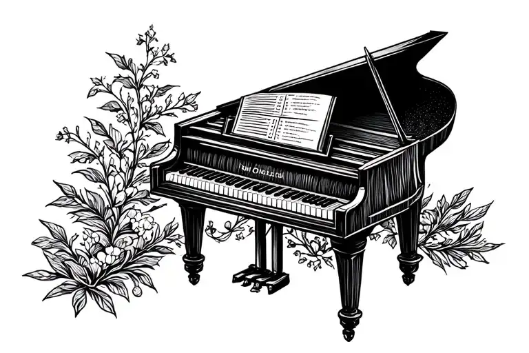 Small Piano In Line With Cross