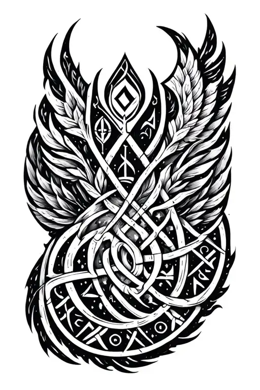 Sleeve Of Nordic Runes Engraved