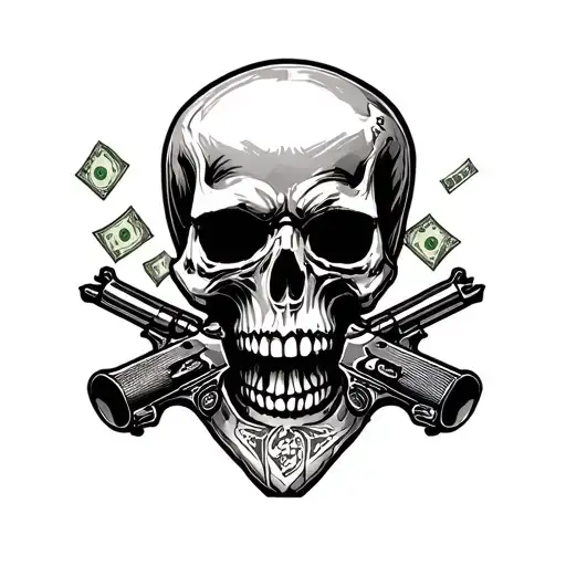 Skull And Guns Money Drugs