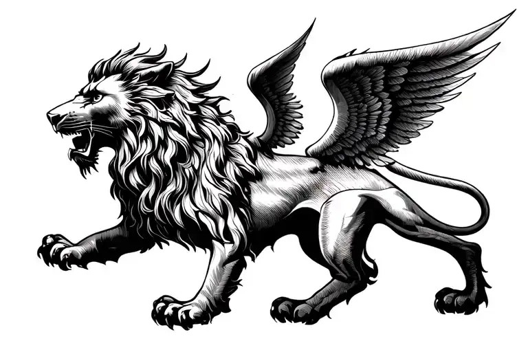Demon Lion With Wings
