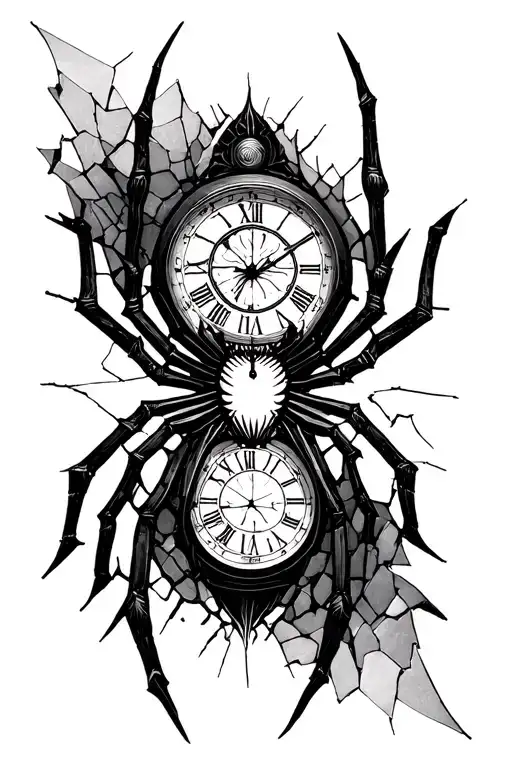 Spider In Broken Clock