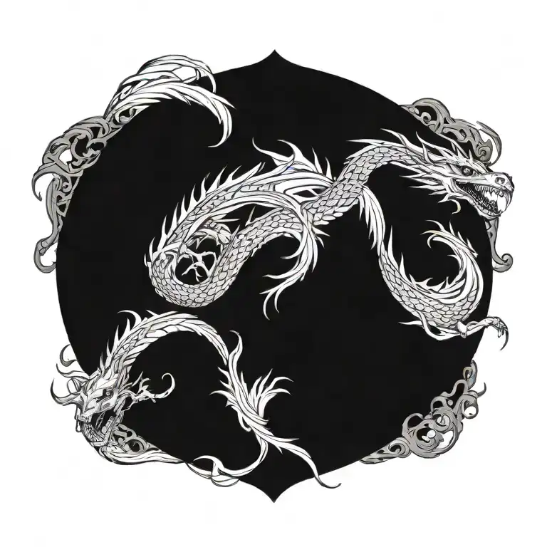 A Majestic Dragon Intertwined With A Mystical Phoenix In A Fierce Battle