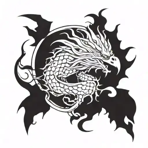 Dragon Phoenix Face Inside