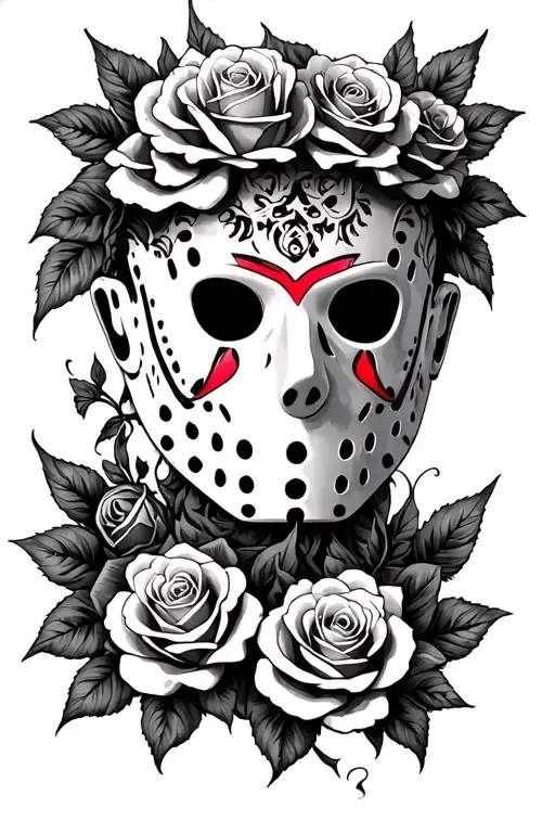 Jason Mask With Roses