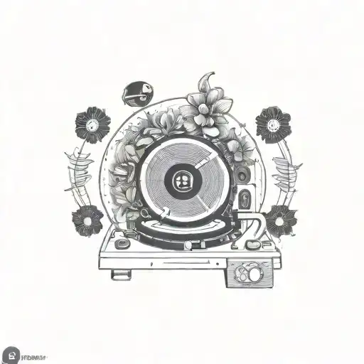 Record Player With Flowers