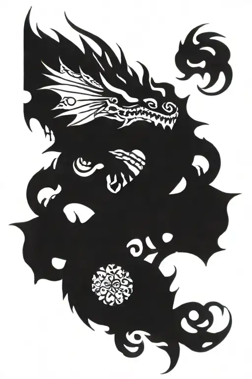 Dragon Skeleton Wrapped Around Shin