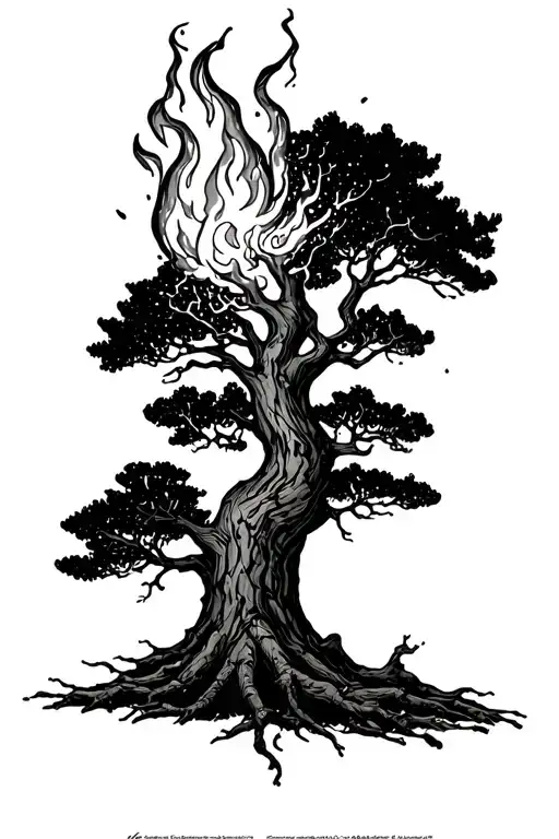 Lighting Hitting Trees Catching Them On Fire