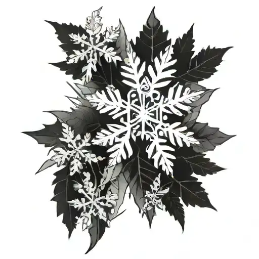 A Snowflake Made Of Weed Leaves With A Hidden Snowboarder Silhouette
