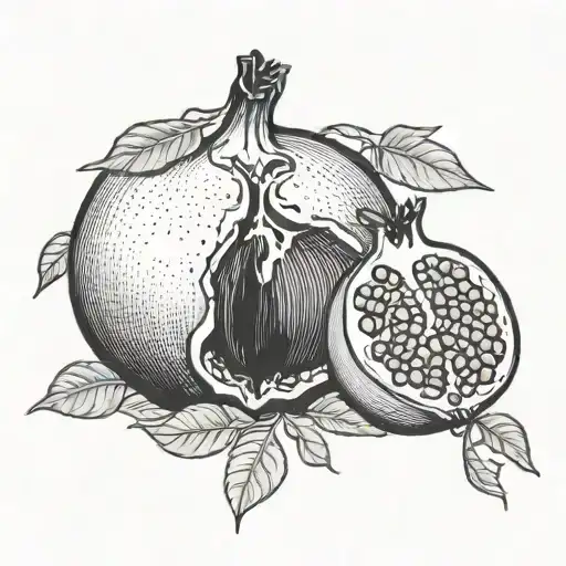 Pomegranate Fruit In Black