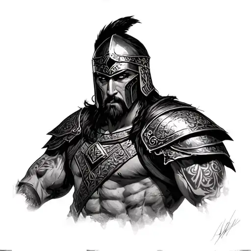 Black Spartano Warrior With Upper