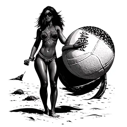 Chicana Bandit On Beach Futevolei Ball