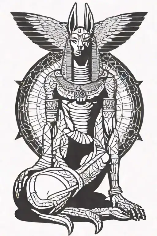 Anubis Egiptian God With Wings