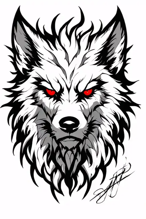 Fenrir With Red Eyes Like Fire
