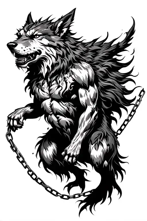 Fenrir Full Body Breaking Free From Chains
