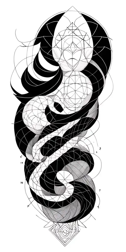 Geometric Flow Diagram With Sacred Geometry