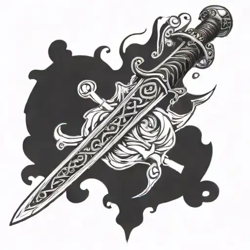 A Sword With 10 30 Roman Numerals