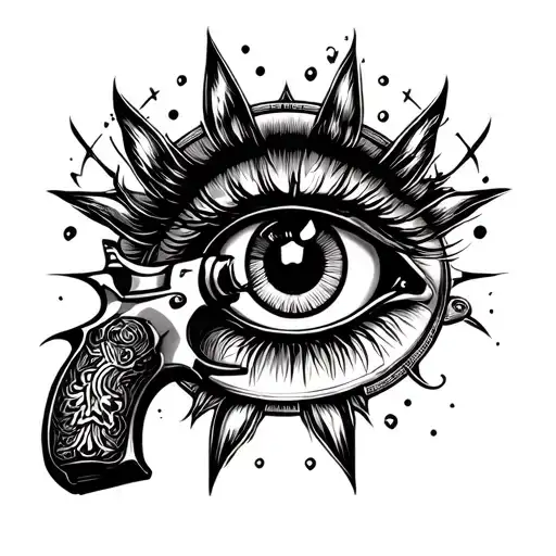 Paw Gun And Eye Looking