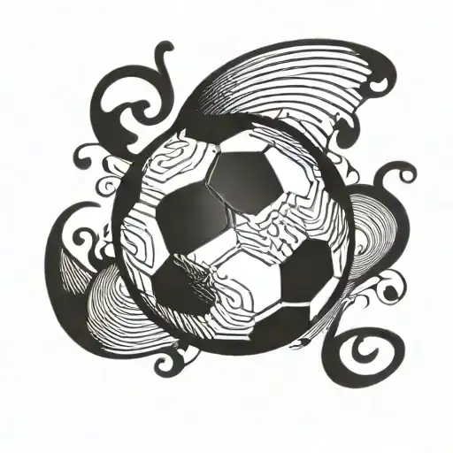 A Soccer Ball Morphing Into A Music Note