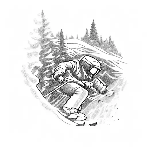 A Greek God Skiing Down A Mountain Covered In Snow