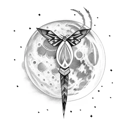 Moon With A Moth