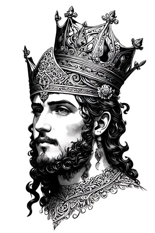 Loines Face With Crown Made Entirely