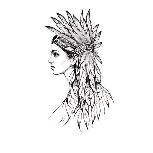 A Woman With A Feathered Headdress